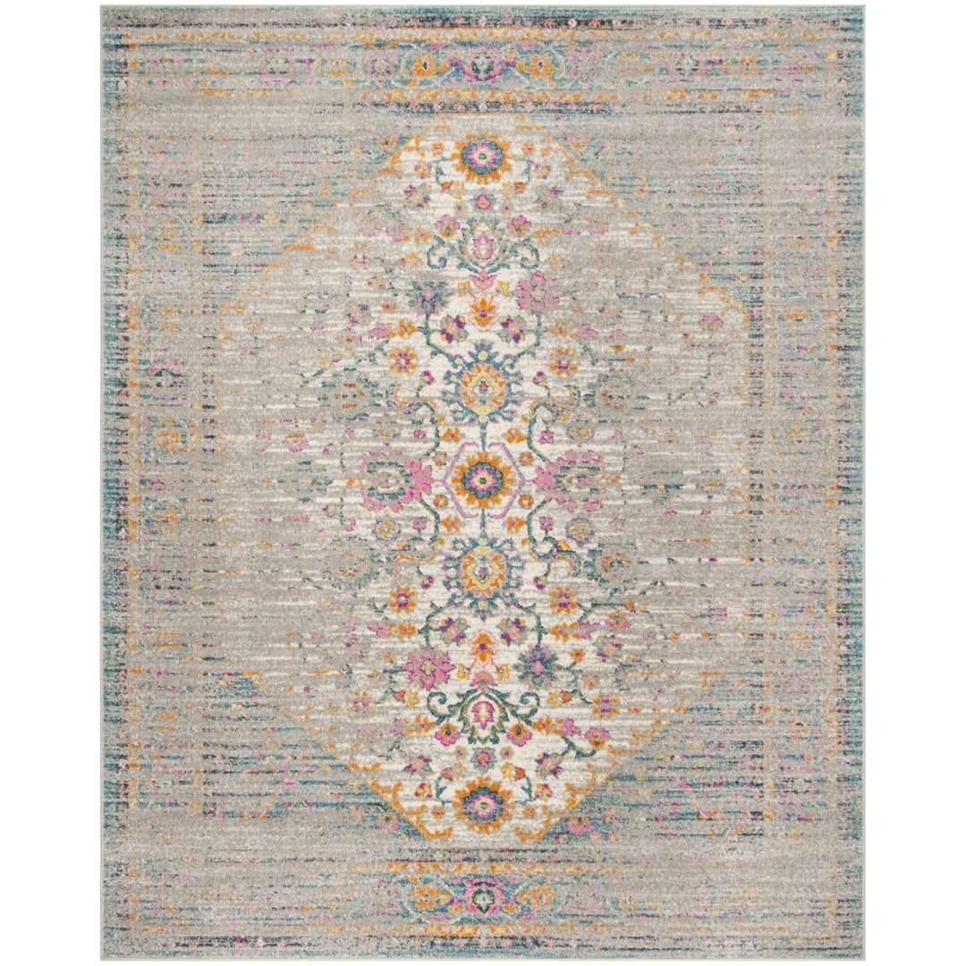 SAFAVIEH Madison MAD122G Light Grey / Fuchsia Rug Image 1