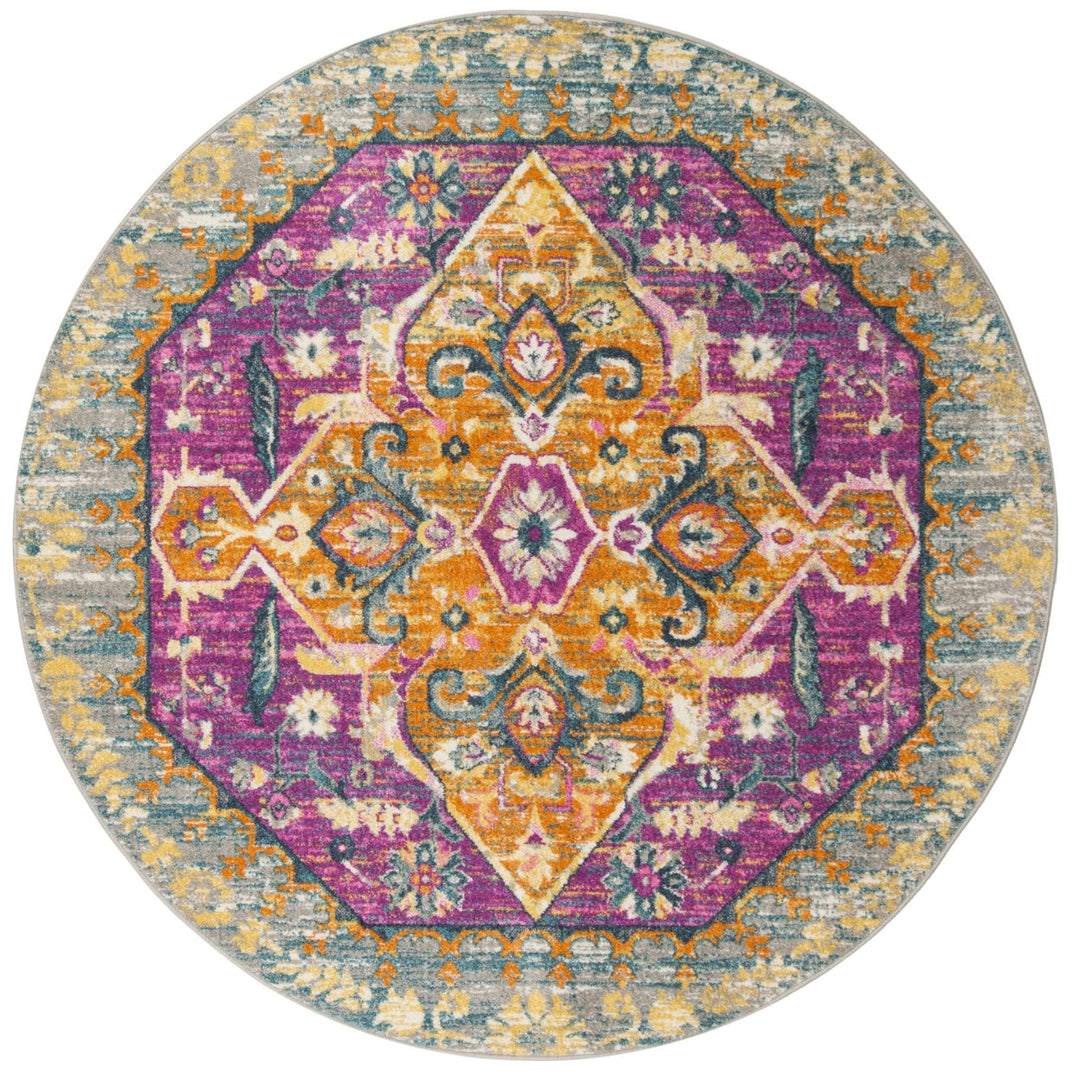 SAFAVIEH Madison MAD119G Light Grey / Fuchsia Rug Image 4