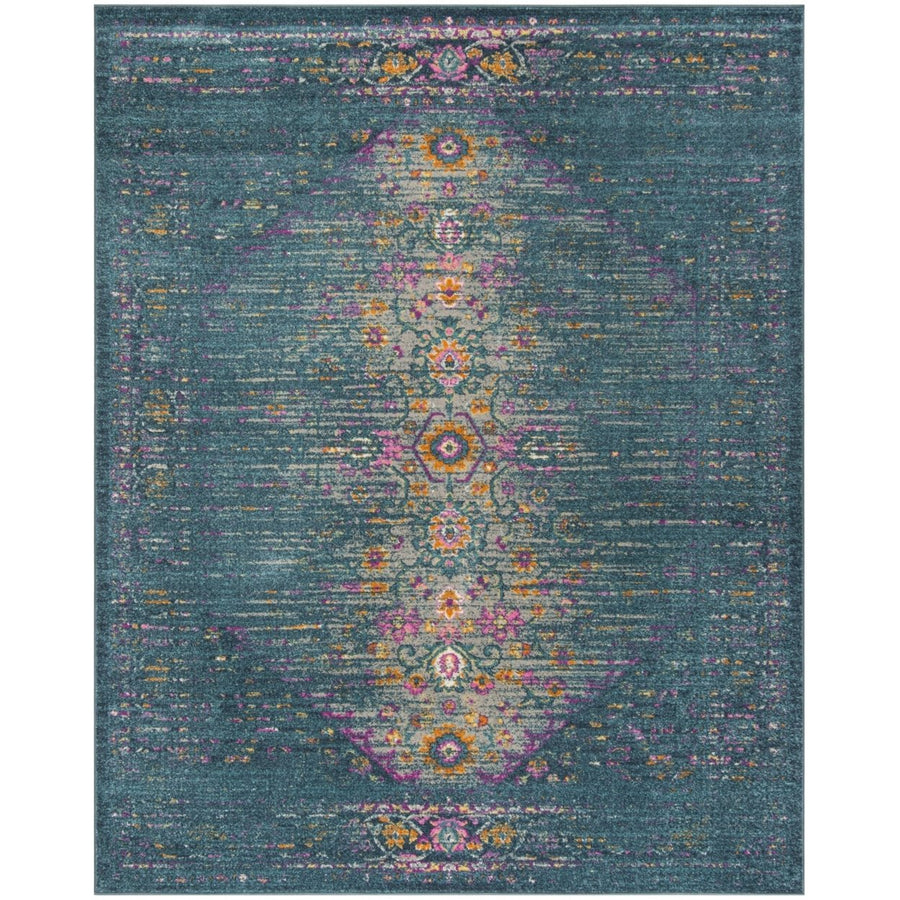 SAFAVIEH Madison Collection MAD122C Blue / Fuchsia Rug Image 1