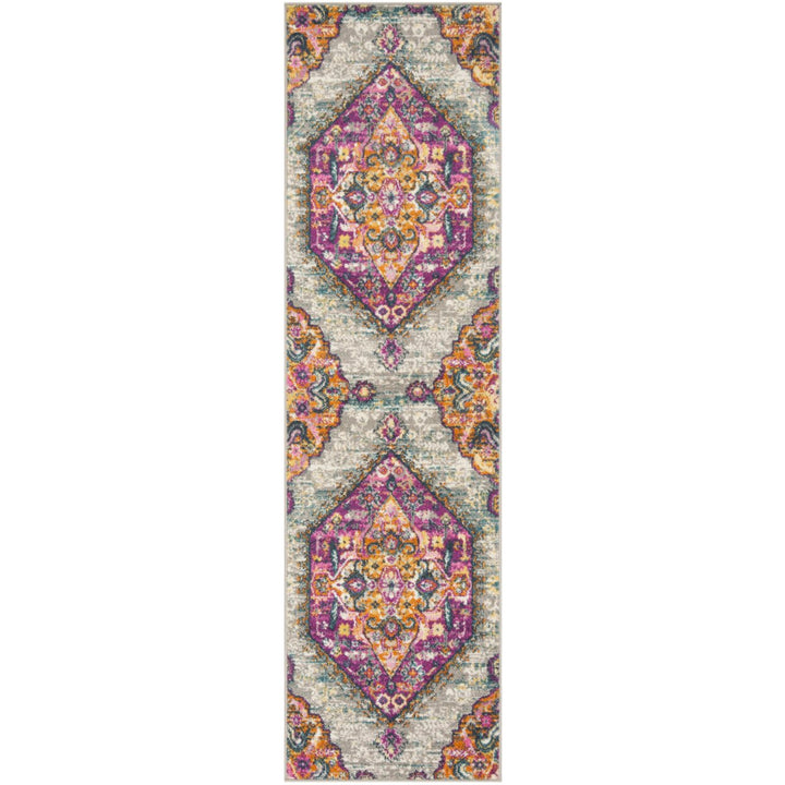 SAFAVIEH Madison MAD119G Light Grey / Fuchsia Rug Image 5