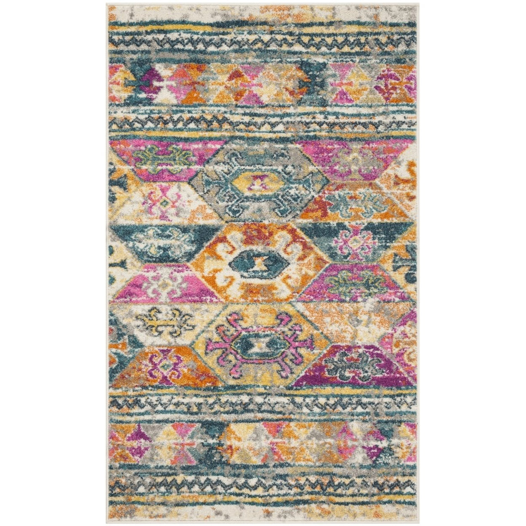 SAFAVIEH Madison Collection MAD118C Blue / Fuchsia Rug Image 8