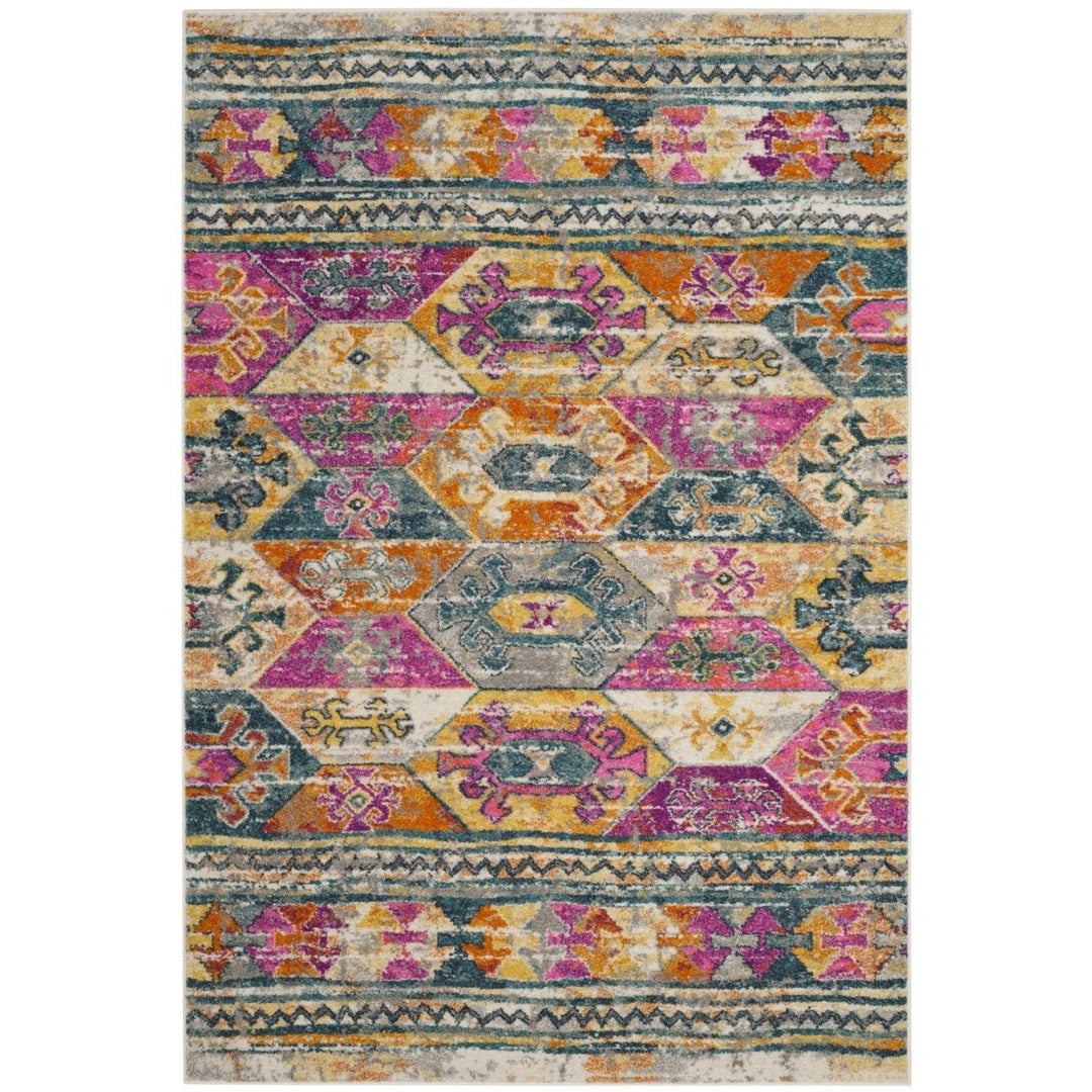 SAFAVIEH Madison Collection MAD118C Blue / Fuchsia Rug Image 1