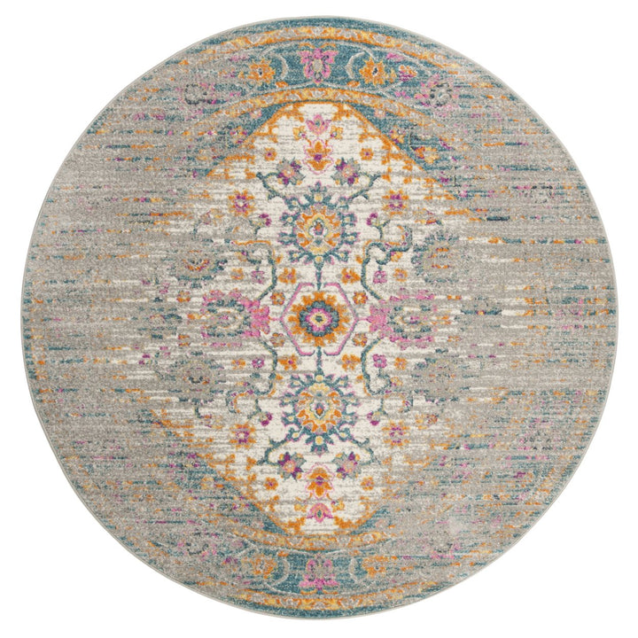 SAFAVIEH Madison MAD122G Light Grey / Fuchsia Rug Image 4