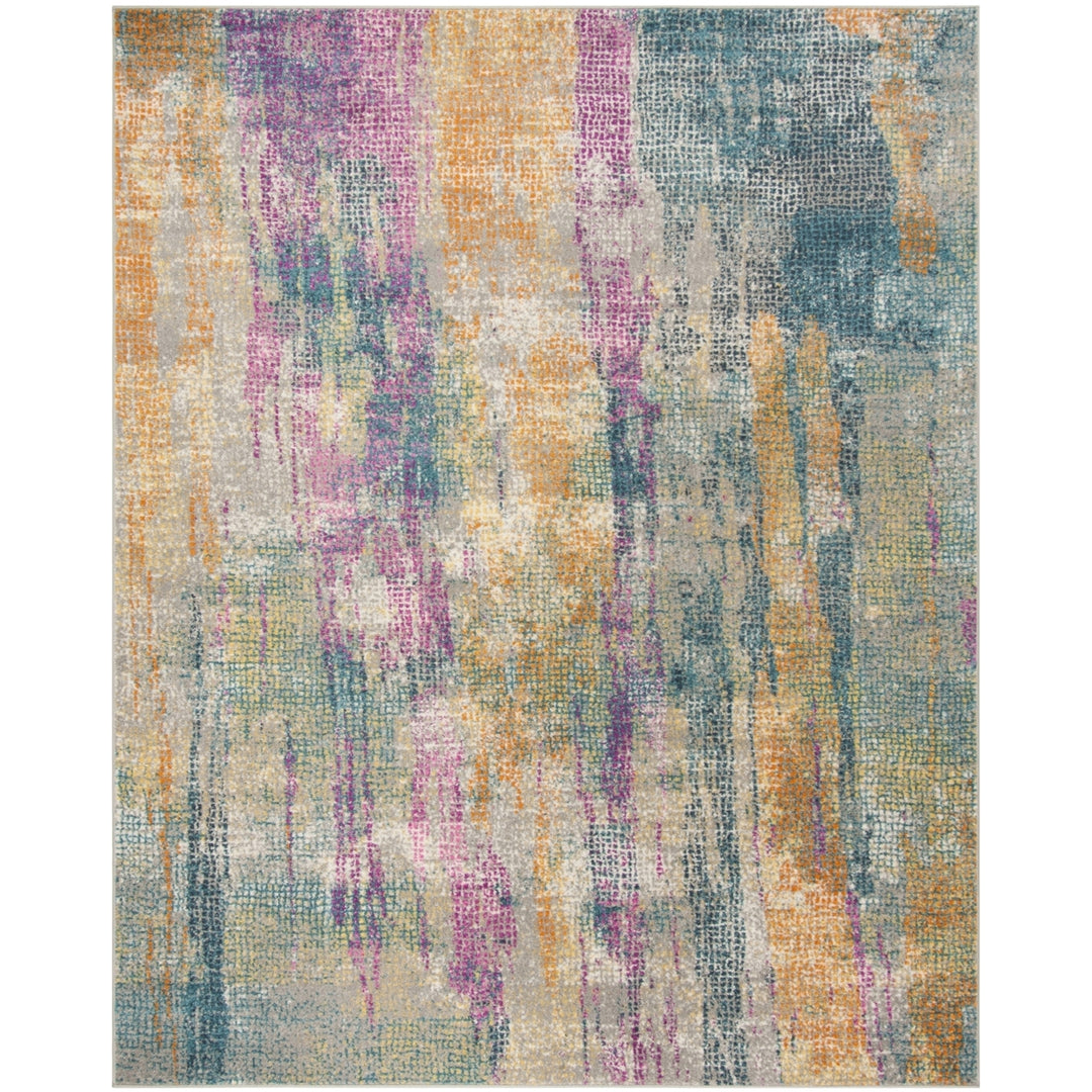 SAFAVIEH Madison Collection MAD123C Blue / Fuchsia Rug Image 1