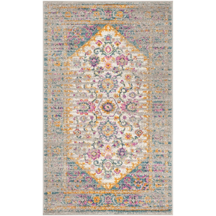 SAFAVIEH Madison MAD122G Light Grey / Fuchsia Rug Image 1