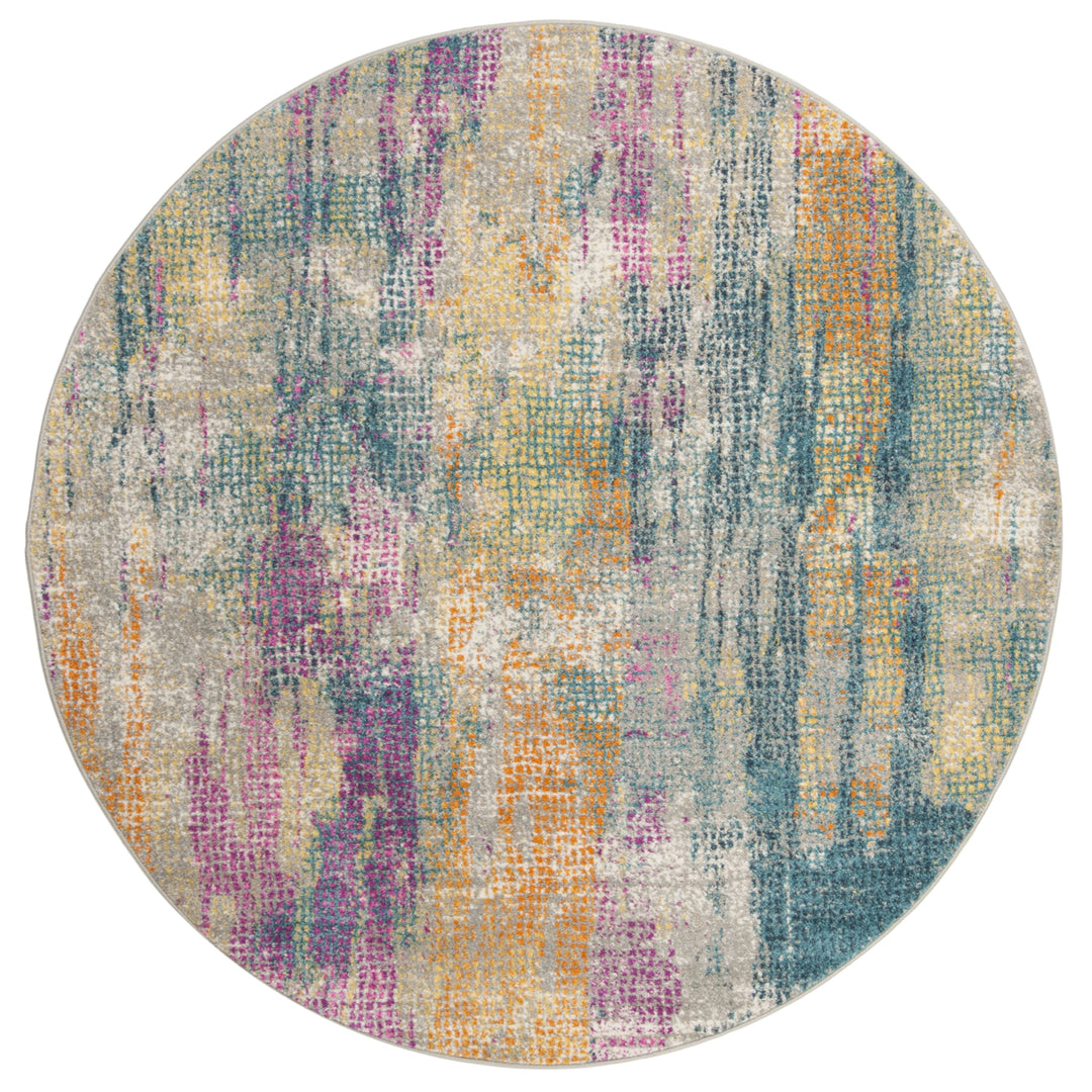 SAFAVIEH Madison Collection MAD123C Blue / Fuchsia Rug Image 4