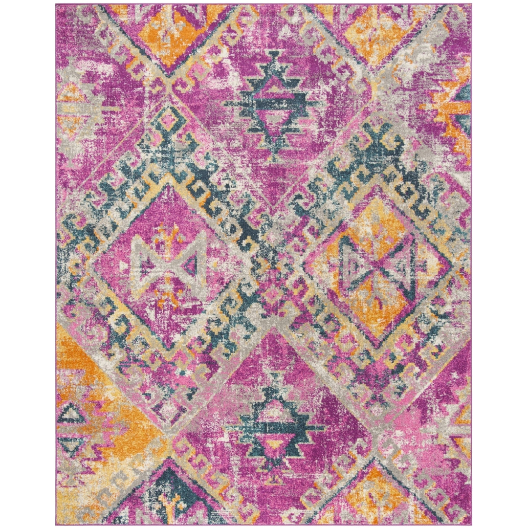 SAFAVIEH Madison Collection MAD125F Fuchsia / Blue Rug Image 1