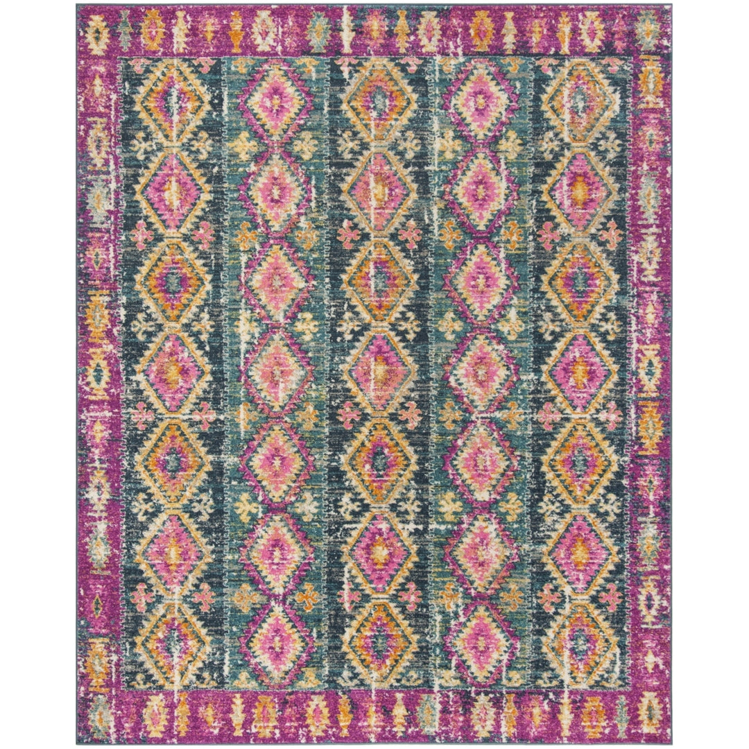 SAFAVIEH Madison Collection MAD129F Fuchsia / Blue Rug Image 1