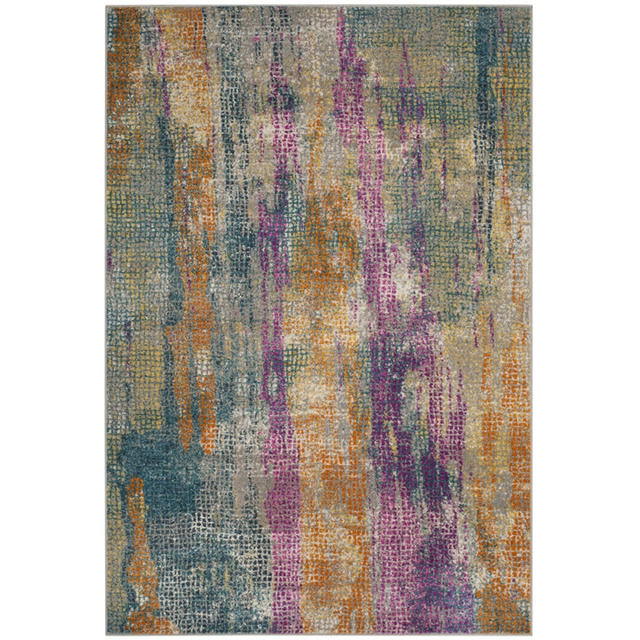 SAFAVIEH Madison Collection MAD123C Blue / Fuchsia Rug Image 9