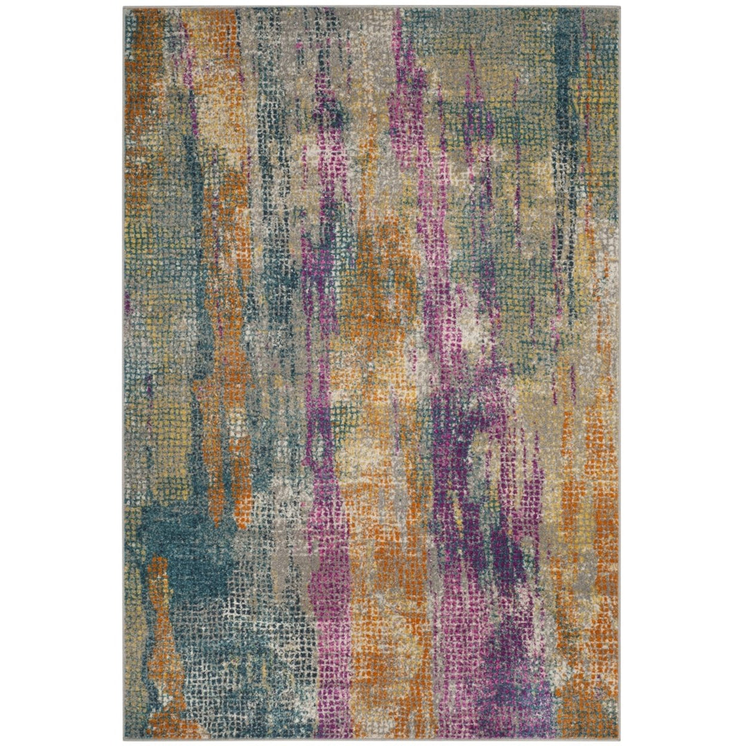 SAFAVIEH Madison Collection MAD123C Blue / Fuchsia Rug Image 1