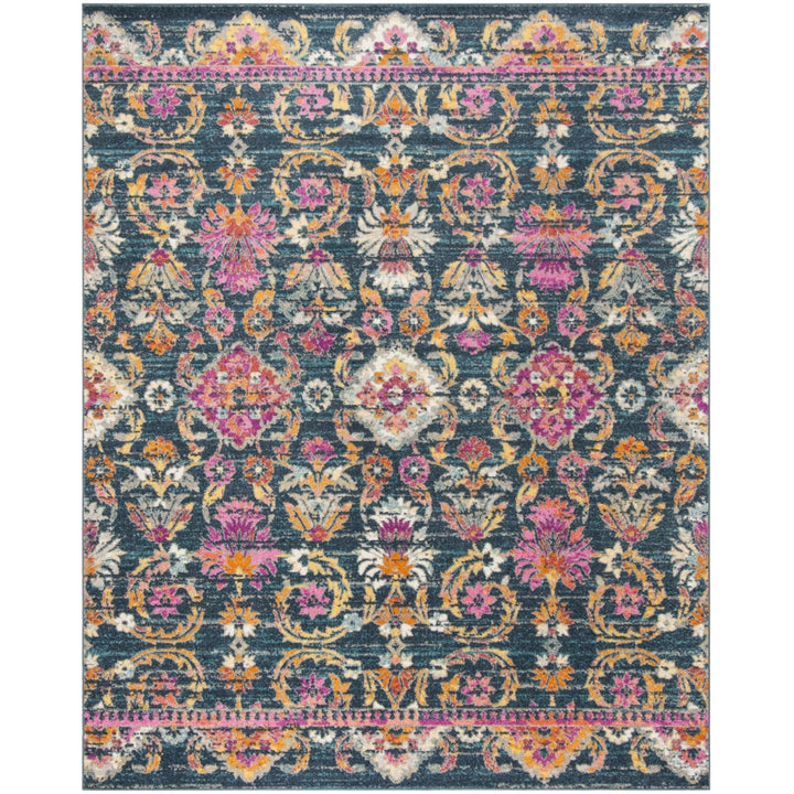 SAFAVIEH Madison Collection MAD130C Blue / Fuchsia Rug Image 1