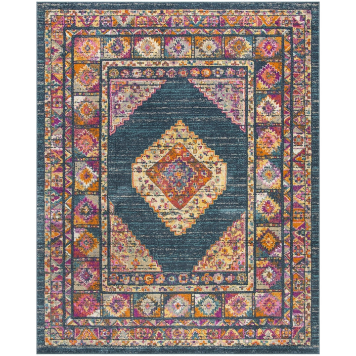 SAFAVIEH Madison Collection MAD133C Blue / Fuchsia Rug Image 1