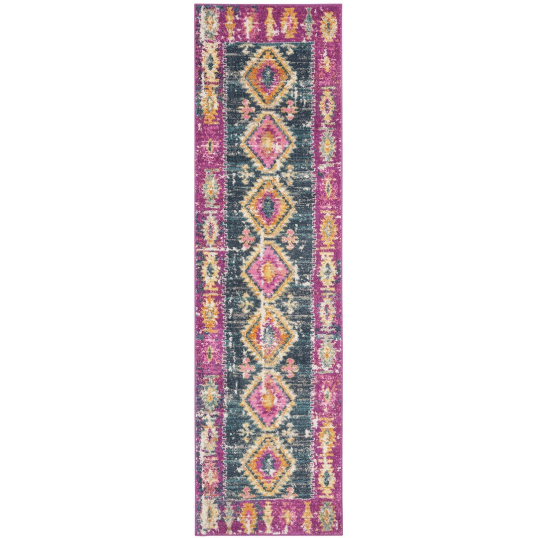 SAFAVIEH Madison Collection MAD129F Fuchsia / Blue Rug Image 5