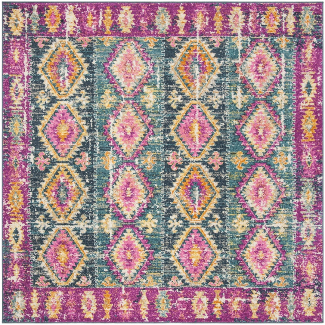 SAFAVIEH Madison Collection MAD129F Fuchsia / Blue Rug Image 6