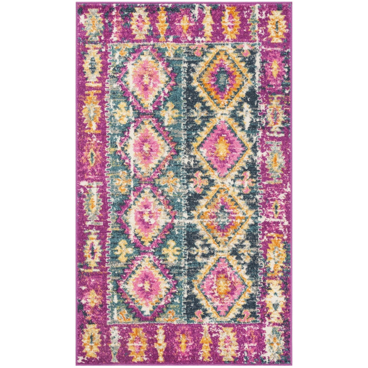 SAFAVIEH Madison Collection MAD129F Fuchsia / Blue Rug Image 8