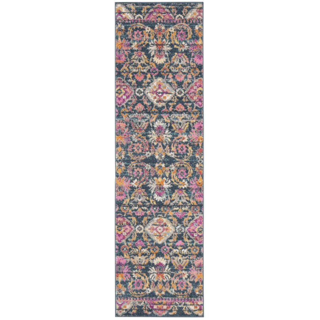 SAFAVIEH Madison Collection MAD130C Blue / Fuchsia Rug Image 1