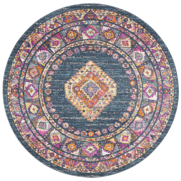 SAFAVIEH Madison Collection MAD133C Blue / Fuchsia Rug Image 4