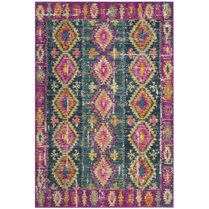 SAFAVIEH Madison Collection MAD129F Fuchsia / Blue Rug Image 9