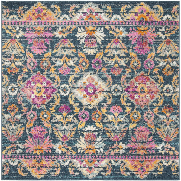 SAFAVIEH Madison Collection MAD130C Blue / Fuchsia Rug Image 6