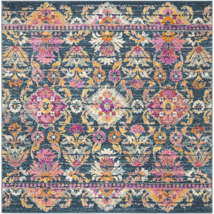 SAFAVIEH Madison Collection MAD130C Blue / Fuchsia Rug Image 1