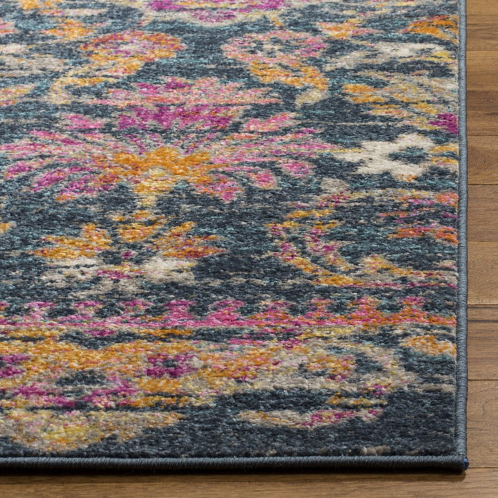 SAFAVIEH Madison Collection MAD130C Blue / Fuchsia Rug Image 7