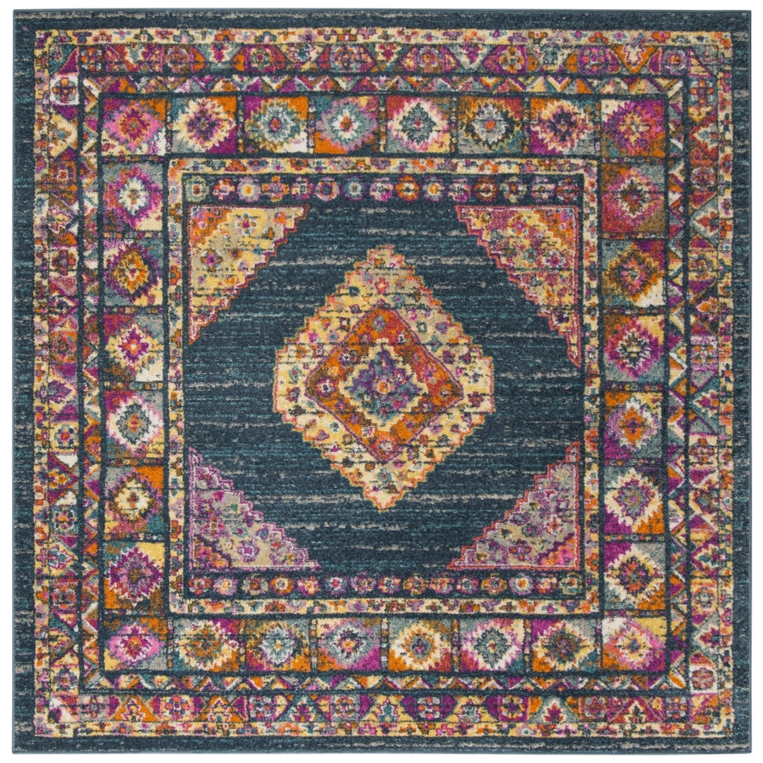 SAFAVIEH Madison Collection MAD133C Blue / Fuchsia Rug Image 6