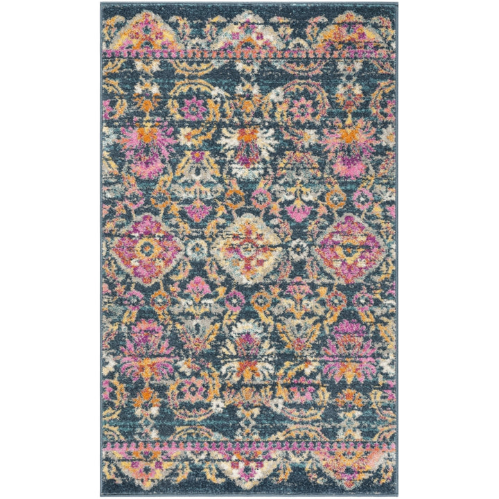 SAFAVIEH Madison Collection MAD130C Blue / Fuchsia Rug Image 8