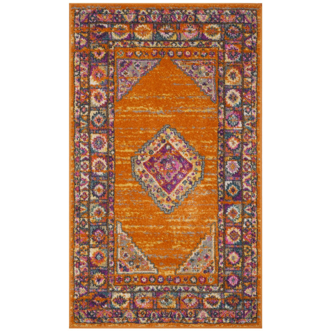 SAFAVIEH Madison Collection MAD133D Orange / Fuchsia Rug Image 3