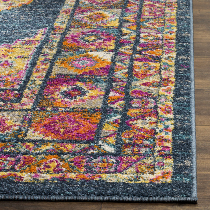 SAFAVIEH Madison Collection MAD133C Blue / Fuchsia Rug Image 7