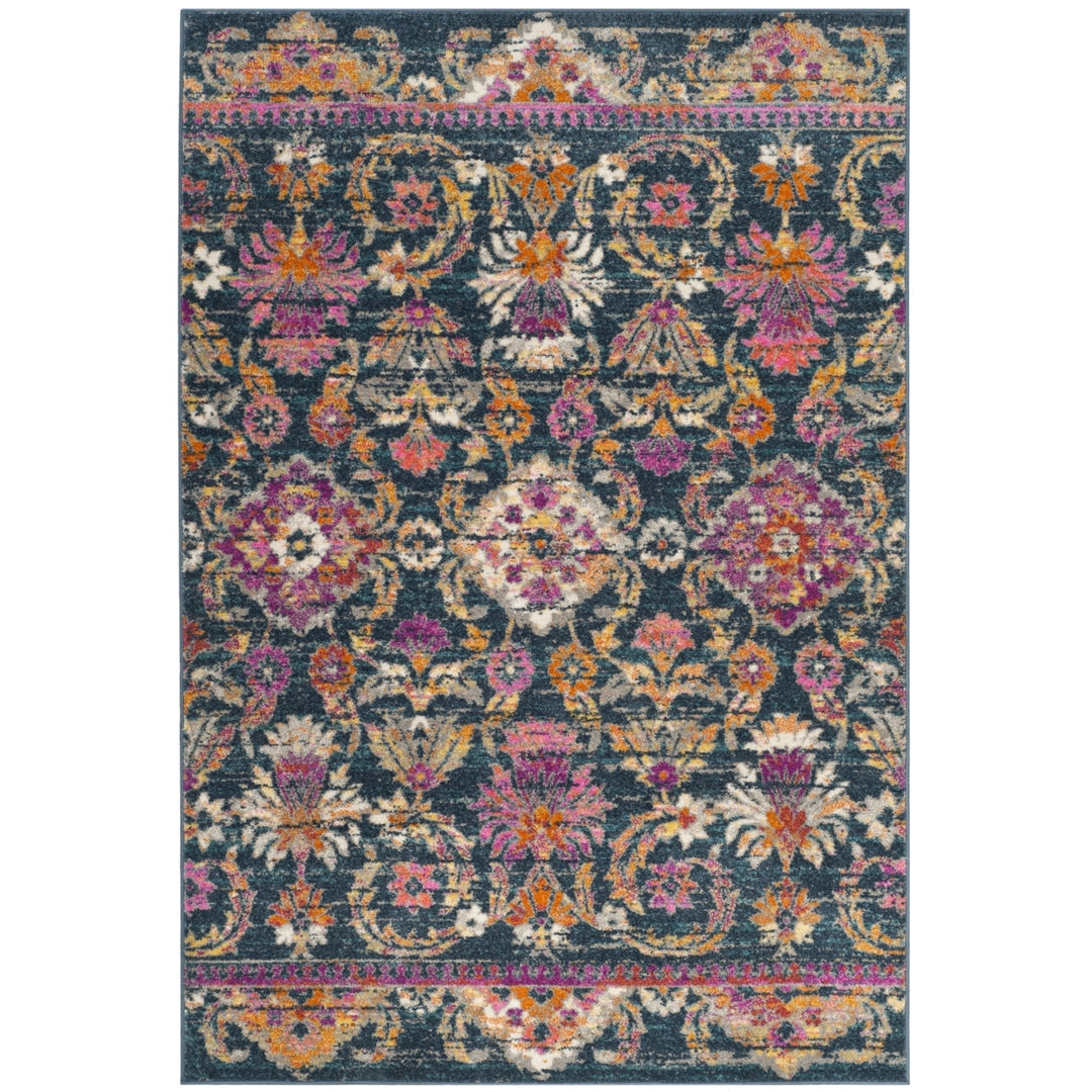 SAFAVIEH Madison Collection MAD130C Blue / Fuchsia Rug Image 9