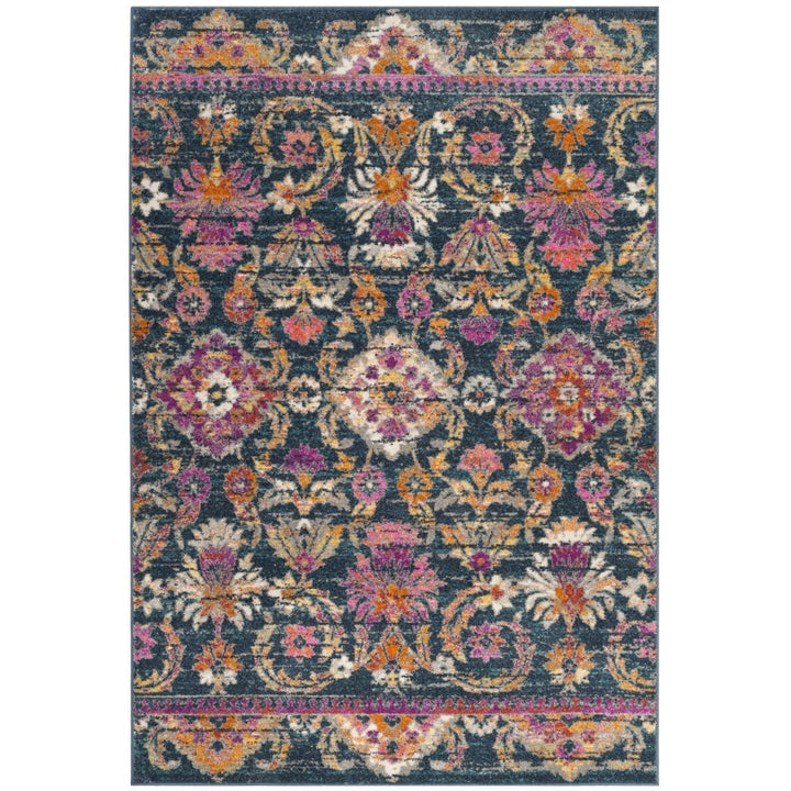 SAFAVIEH Madison Collection MAD130C Blue / Fuchsia Rug Image 1