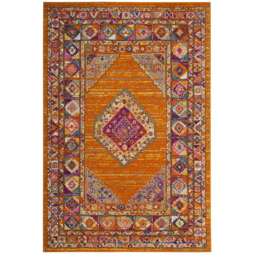 SAFAVIEH Madison Collection MAD133D Orange / Fuchsia Rug Image 4