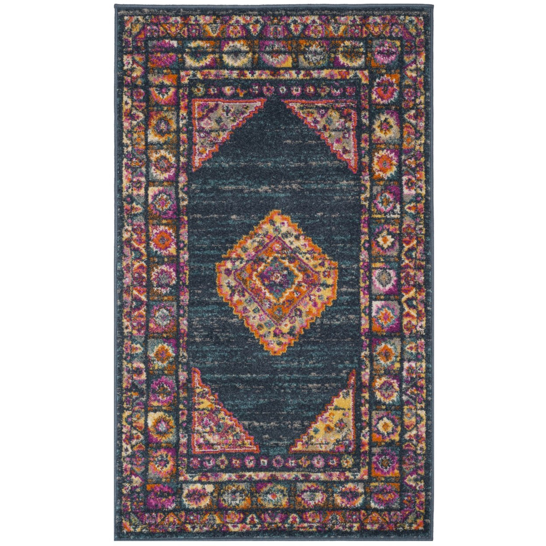 SAFAVIEH Madison Collection MAD133C Blue / Fuchsia Rug Image 1