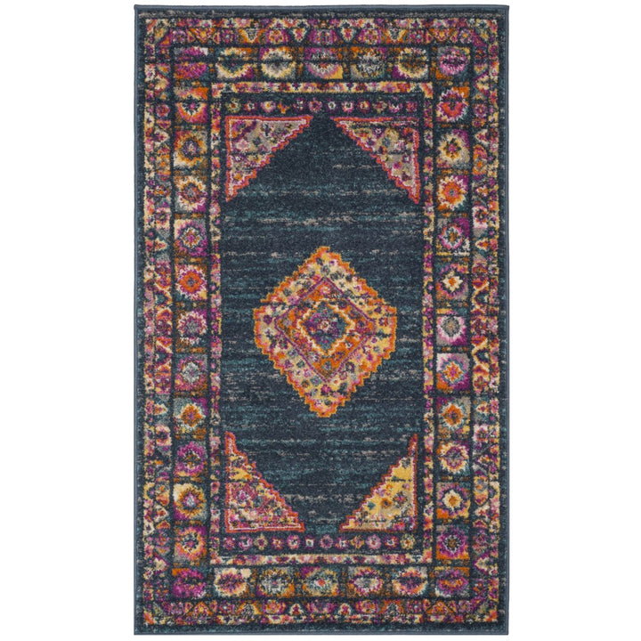 SAFAVIEH Madison Collection MAD133C Blue / Fuchsia Rug Image 1