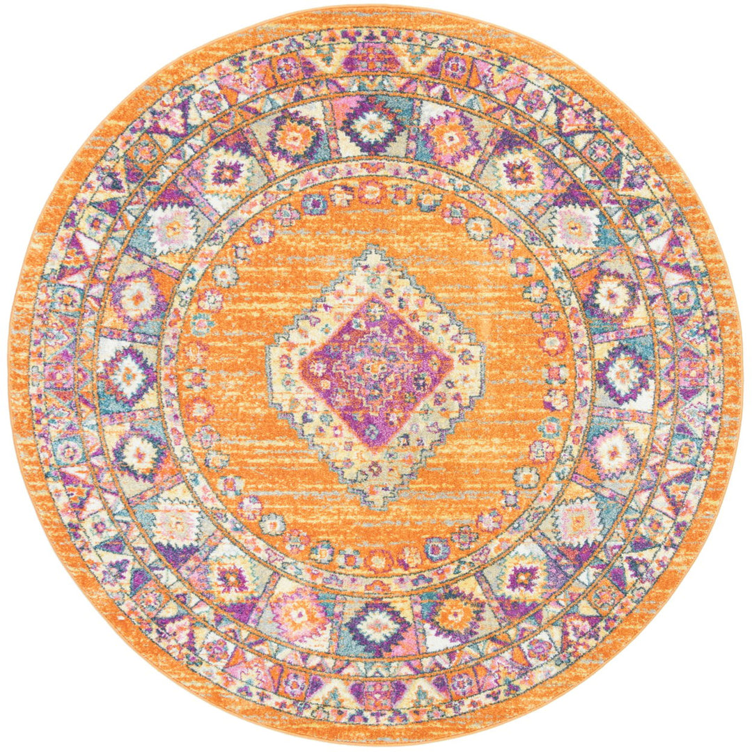 SAFAVIEH Madison Collection MAD133D Orange / Fuchsia Rug Image 5