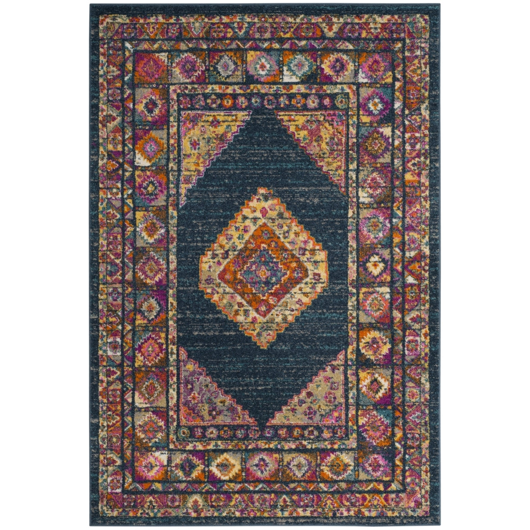 SAFAVIEH Madison Collection MAD133C Blue / Fuchsia Rug Image 9