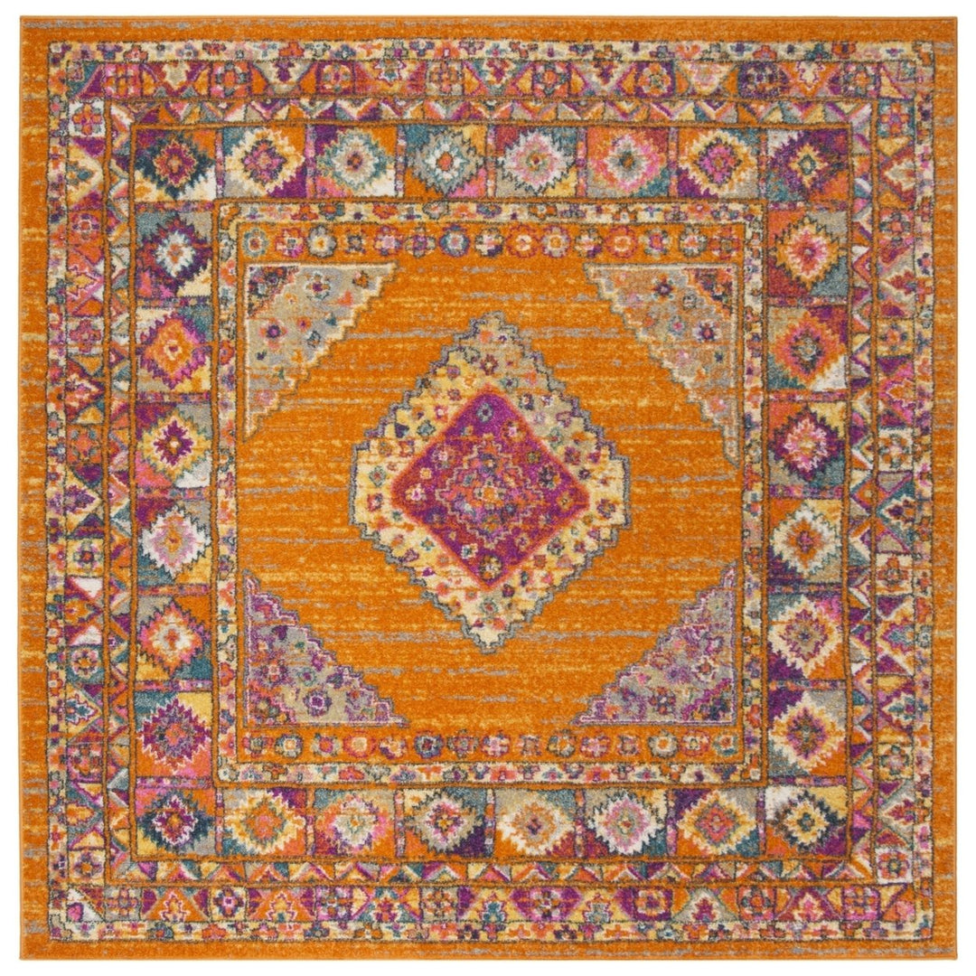 SAFAVIEH Madison Collection MAD133D Orange / Fuchsia Rug Image 6