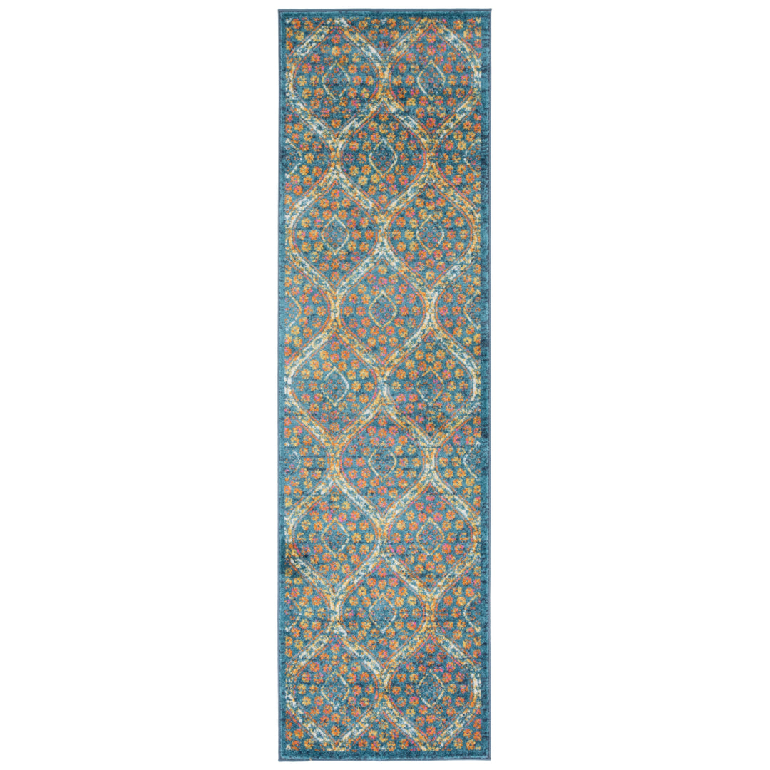 SAFAVIEH Madison Collection MAD140A Blue / Orange Rug Image 5