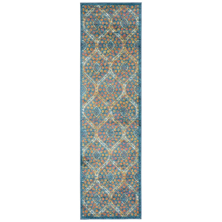 SAFAVIEH Madison Collection MAD140A Blue / Orange Rug Image 5