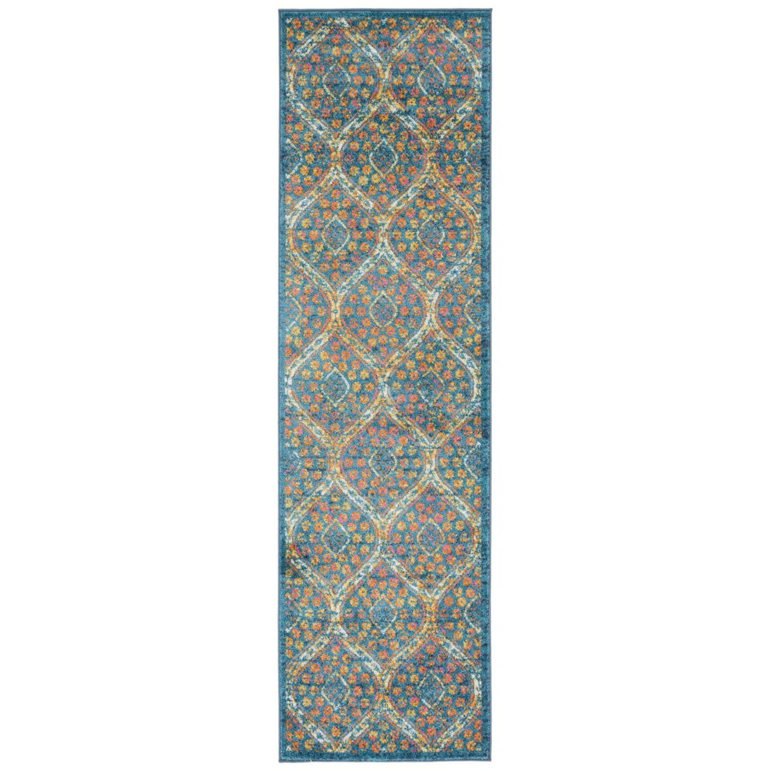 SAFAVIEH Madison Collection MAD140A Blue / Orange Rug Image 1