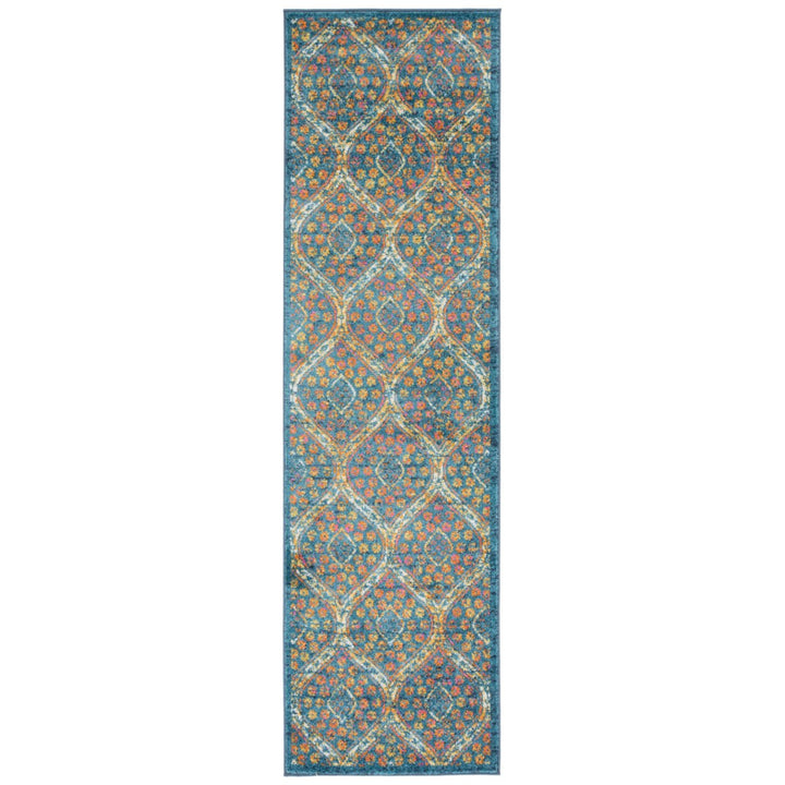 SAFAVIEH Madison Collection MAD140A Blue / Orange Rug Image 1