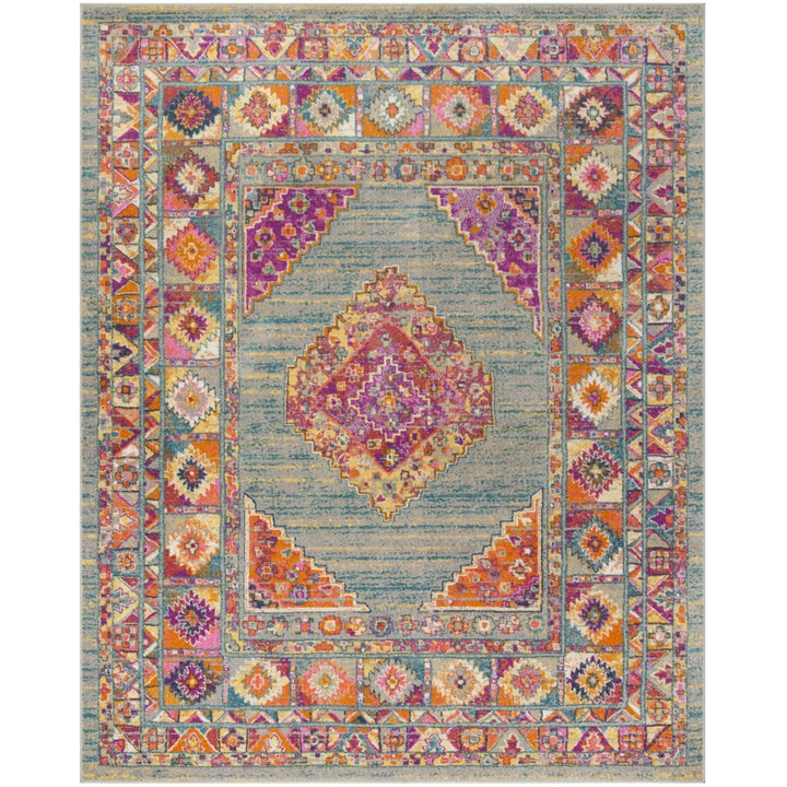 SAFAVIEH Madison MAD133G Light Grey / Fuchsia Rug Image 1