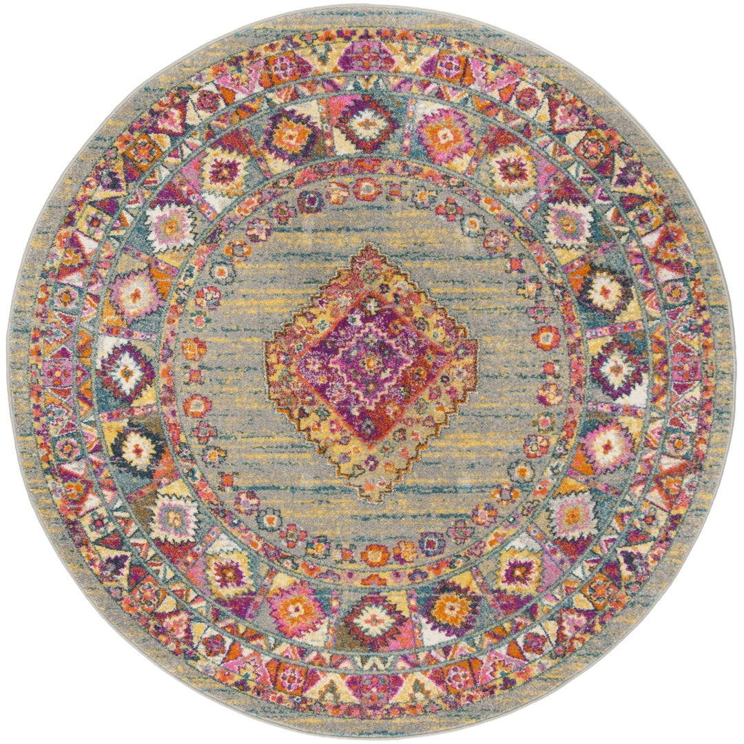 SAFAVIEH Madison MAD133G Light Grey / Fuchsia Rug Image 4