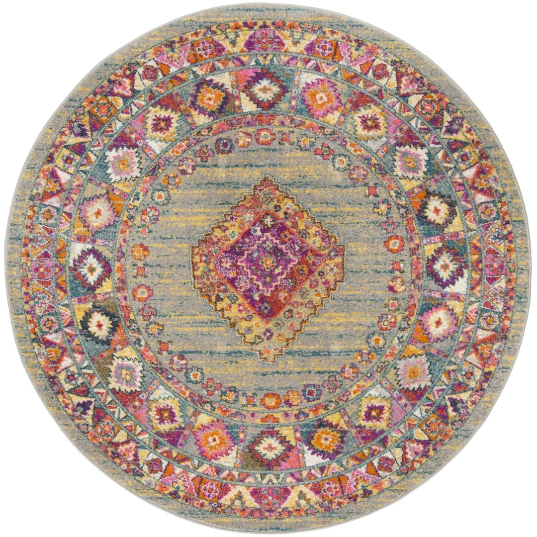 SAFAVIEH Madison MAD133G Light Grey / Fuchsia Rug Image 1