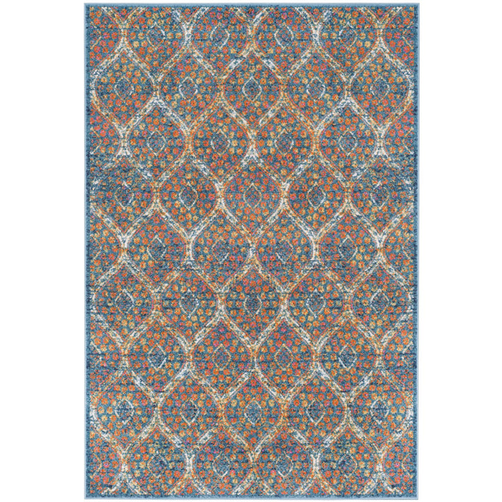 SAFAVIEH Madison Collection MAD140A Blue / Orange Rug Image 9