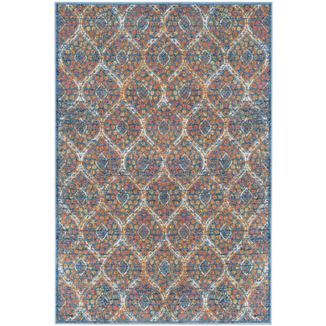 SAFAVIEH Madison Collection MAD140A Blue / Orange Rug Image 1