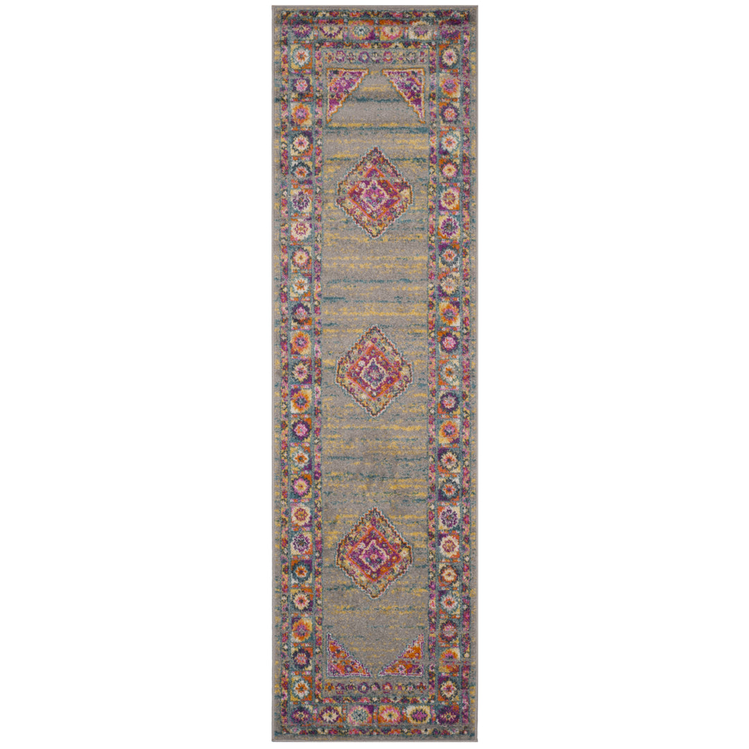 SAFAVIEH Madison MAD133G Light Grey / Fuchsia Rug Image 5