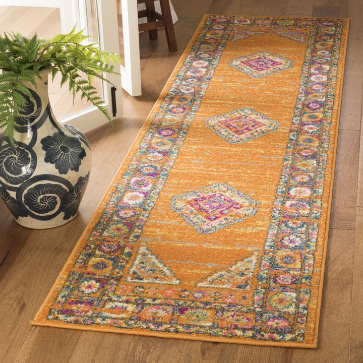 SAFAVIEH Madison Collection MAD133D Orange / Fuchsia Rug Image 11