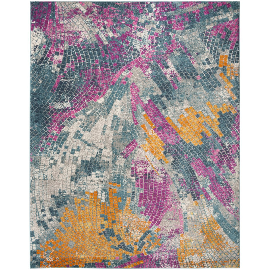 SAFAVIEH Madison Collection MAD201M Blue / Multi Rug Image 1