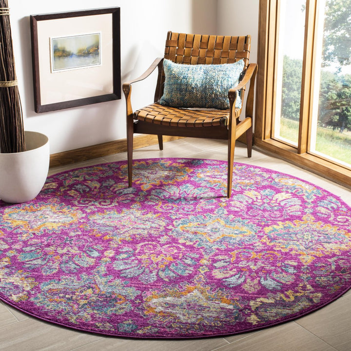 SAFAVIEH Madison Collection MAD144F Fuchsia / Blue Rug Image 2